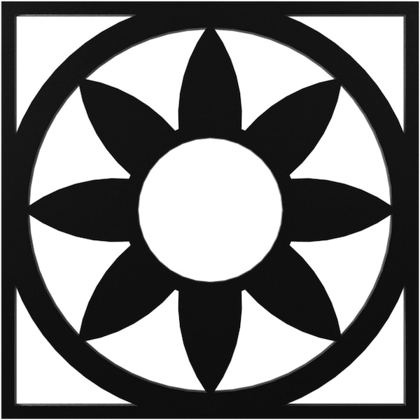 Ekena Millwork Blume Architectural Grade PVC Pierced Ceiling Medallion, Black, 22"OD x 7 5/8"ID x 3/4"P CMPP22BLSBL - main